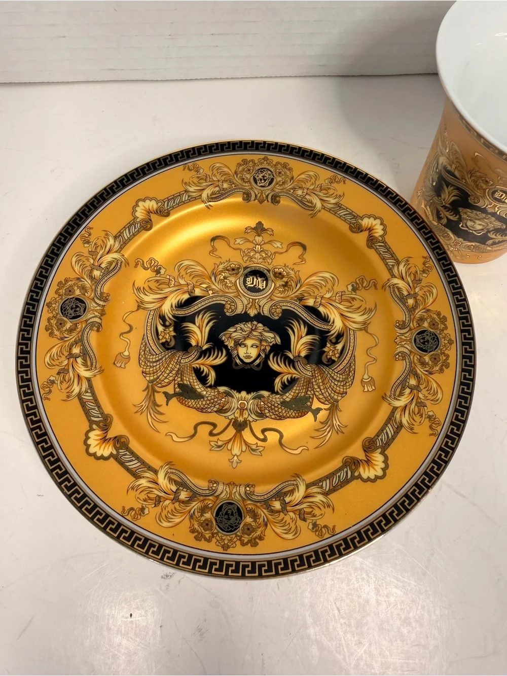 Medusa Premium Porcelain 6-Pc. 24K Gold Plated, Versace Inspired Design, Coffee